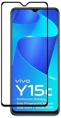 ChutPutMart Edge To Edge Tempered Glass for Premium Protector Full HD Vivo Y15C(Pack of 1)