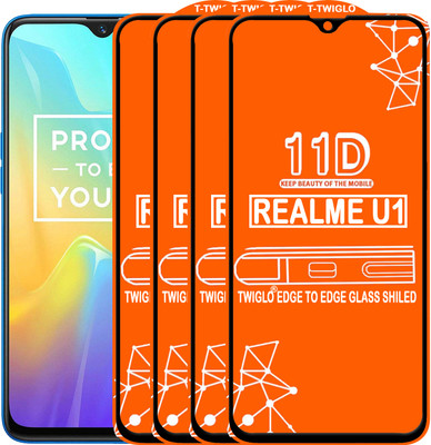 TWIGLO Edge To Edge Tempered Glass for Realme U1(Pack of 4)