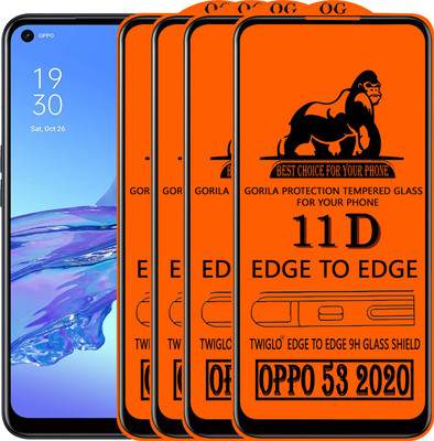 TWIGLO Edge To Edge Tempered Glass for OPPO A53 2020(Pack of 4)