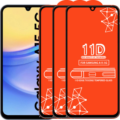 Qyist Edge To Edge Tempered Glass for Samsung Galaxy A15 5G(Pack of 3)
