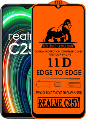 TWIGLO Edge To Edge Tempered Glass for REALME C25Y(Pack of 1)