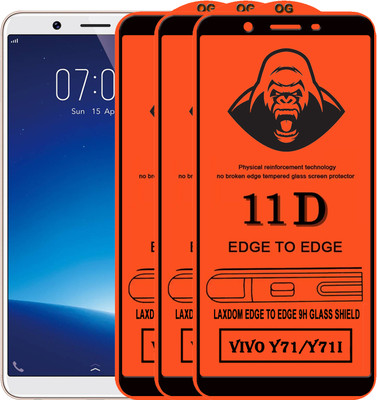 Laxdom Edge To Edge Tempered Glass for VIVO Y71(Pack of 3)