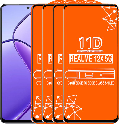 CYOR Edge To Edge Tempered Glass for REALME 12X 5G(Pack of 4)