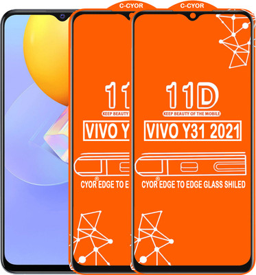 CYOR Edge To Edge Tempered Glass for VIVO Y31 2021(Pack of 2)