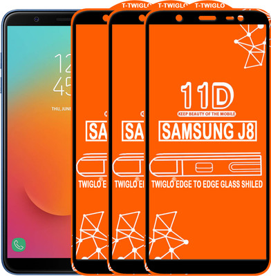 TWIGLO Edge To Edge Tempered Glass for Samsung Galaxy J8(Pack of 3)