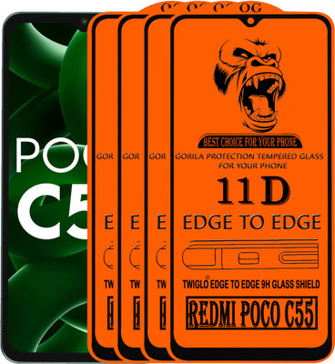 TWIGLO Edge To Edge Tempered Glass for REDMI POCO C55(Pack of 4)