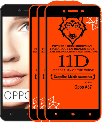 DeepzHub Edge To Edge Tempered Glass for Oppo A37(Pack of 3)