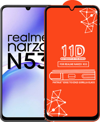PikTrue Edge To Edge Tempered Glass for REALME NARZO N53(Pack of 1)