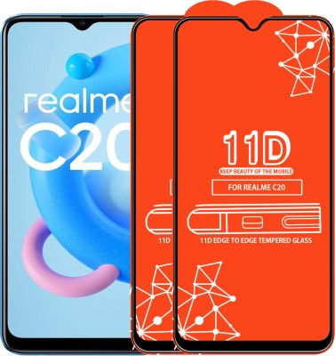 Roxel Edge To Edge Tempered Glass for Realme C20(Pack of 2)