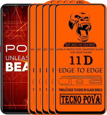 TWIGLO Edge To Edge Tempered Glass for TECNO POVA(Pack of 5)