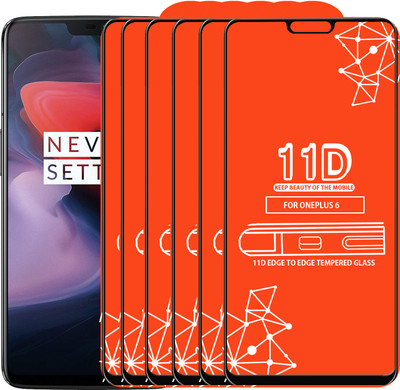 Qyist Edge To Edge Tempered Glass for OnePlus 6(Pack of 6)