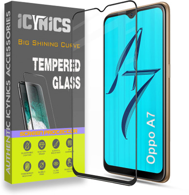 ICYNICS Edge To Edge Tempered Glass for OPPO A7, Anti-Fingerprint, Waterproof, Oil-resistant, Bubble-Free, Anti-Static, Scratch Resistant Full Coverage with Wooden box to ensure safety(Pack of 1)