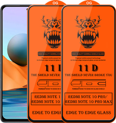 Forego Edge To Edge Tempered Glass for Redmi Note 10 Pro Max(Pack of 2)