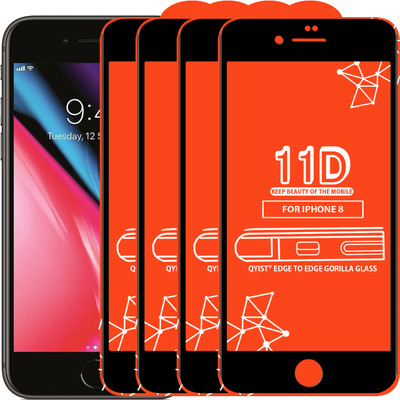Qyist Edge To Edge Tempered Glass for Apple iPhone 8(Pack of 4)