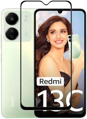 BRENZZ Edge To Edge Tempered Glass for Redmi 13C, Mi 13C(Pack of 1)