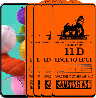 TWIGLO Edge To Edge Tempered Glass for SAMSUNG A51(Pack of 4)