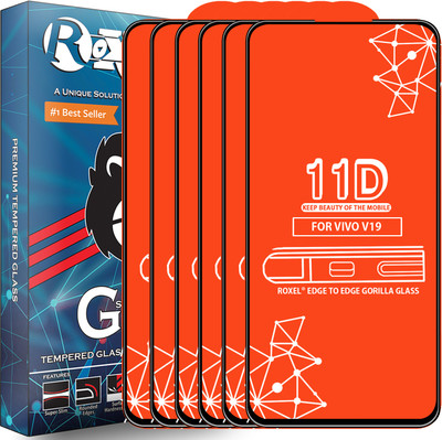 Roxel Edge To Edge Tempered Glass for Vivo V19(Pack of 6)
