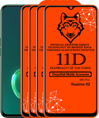 DeepzHub Edge To Edge Tempered Glass for Realme X2(Pack of 4)