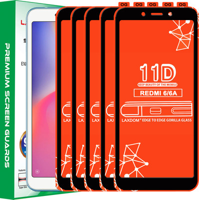 Laxdom Edge To Edge Tempered Glass for Mi Redmi 6A(Pack of 5)
