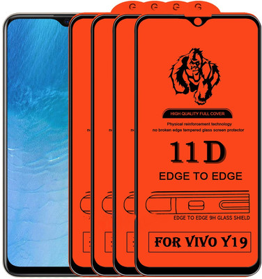 1DOLLAR Edge To Edge Tempered Glass for Vivo Y19(Quality-11D-Pack of 4)(Pack of 4)