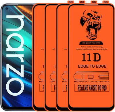 PFOAM Edge To Edge Tempered Glass for REALME NARZO 20 PRO(Pack of 4)