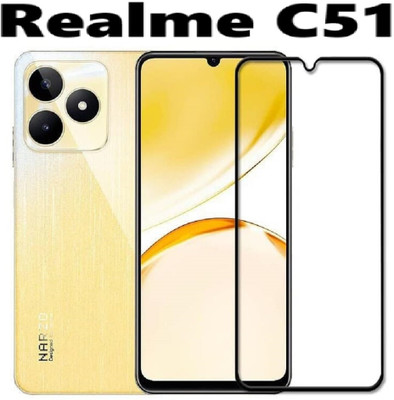 ASVALBUY Edge To Edge Tempered Glass for Realme C51(Pack of 1)