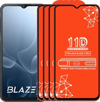 PikTrue Edge To Edge Tempered Glass for LAVA BLAZE 2 PRO(Pack of 4)