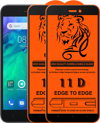 Forego Edge To Edge Tempered Glass for Redmi Go(Pack of 2)