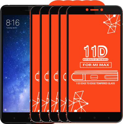 Qyist Edge To Edge Tempered Glass for Mi Max(Pack of 5)