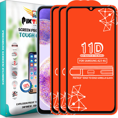 PikTrue Edge To Edge Tempered Glass for Samsung A23 4G(Pack of 3)