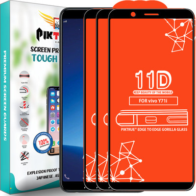 PikTrue Edge To Edge Tempered Glass for Vivo Y71I(Pack of 3)