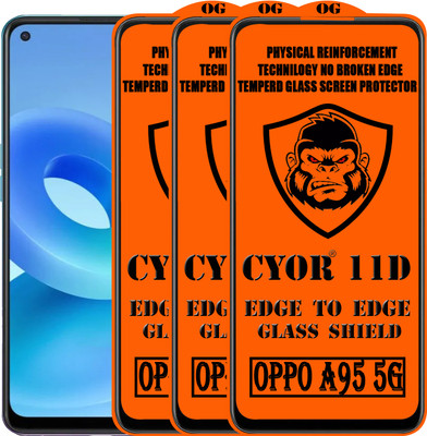 CYOR Edge To Edge Tempered Glass for OPPO A95 5G(Pack of 3)