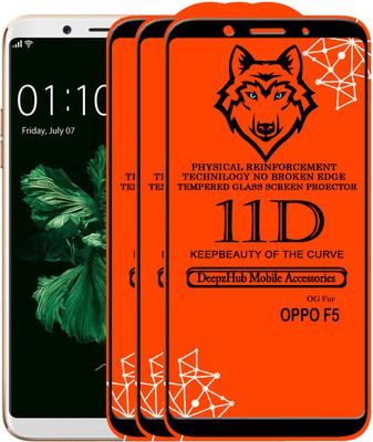 DeepzHub Edge To Edge Tempered Glass for Oppo F5(Pack of 3)