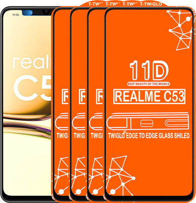 TWIGLO Edge To Edge Tempered Glass for REALME C53(Pack of 4)