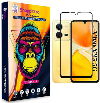 Shoppitzzo Edge To Edge Tempered Glass for Vivo V25/Vivo V25 5G**NeoShield**Millitary Grade-Anti Explosion-Tempered Glass/Full Screen Coverage-Edge to Edge/9H Hardness/With Easy Installation Kit(Pack of 1)