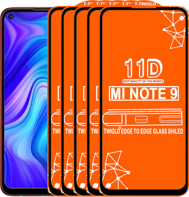 TWIGLO Edge To Edge Tempered Glass for REDMI NOTE 9(Pack of 5)