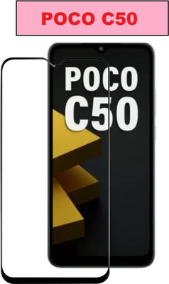 BRENZZ Edge To Edge Tempered Glass for POCO C50(Pack of 1)