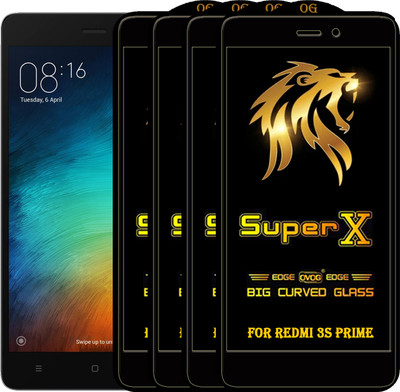PFOAM Edge To Edge Tempered Glass for Mi Redmi 3S Prime(Pack of 4)