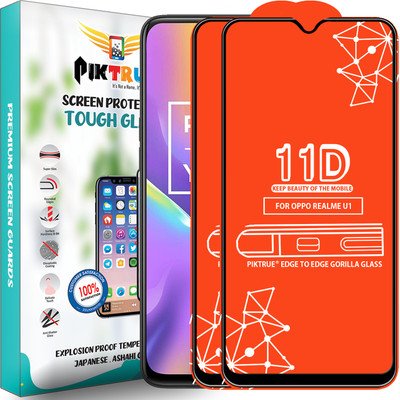 PikTrue Edge To Edge Tempered Glass for Realme U1(Pack of 2)