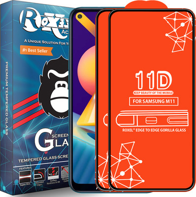 Roxel Edge To Edge Tempered Glass for Samsung Galaxy M11(Pack of 2)