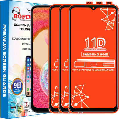Rofix star Edge To Edge Tempered Glass for SAMSUNG GALAXY A04E(Pack of 3)