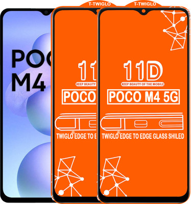 TWIGLO Edge To Edge Tempered Glass for POCO M4 5G(Pack of 2)