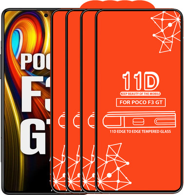 Roxel Edge To Edge Tempered Glass for Poco F3 Gt(Pack of 4)