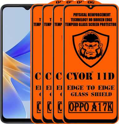 CYOR Edge To Edge Tempered Glass for OPPO A17K(Pack of 4)