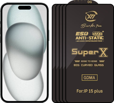 GDMA Edge To Edge Tempered Glass for iPhone 15 Plus(Pack of 5)