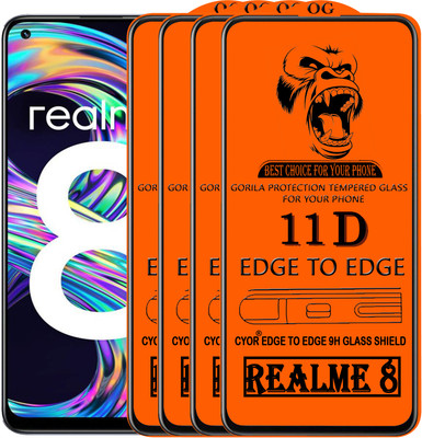CYOR Edge To Edge Tempered Glass for REALME 8(Pack of 4)