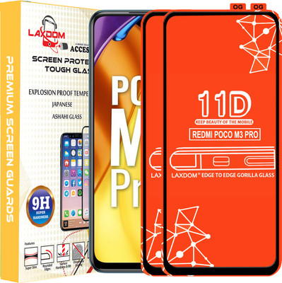 Laxdom Edge To Edge Tempered Glass for POCO M3 PRO(Pack of 2)