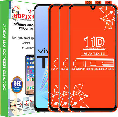 Rofix star Edge To Edge Tempered Glass for VIVO T2X 5G(Pack of 3)