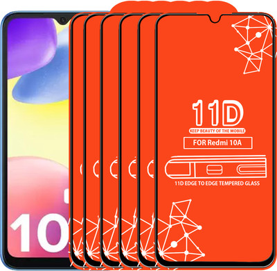 Qyist Edge To Edge Tempered Glass for Redmi 10A(Pack of 6)
