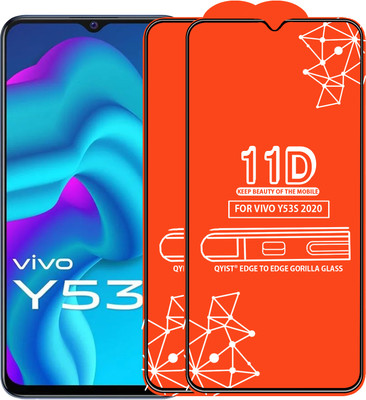 Qyist Edge To Edge Tempered Glass for Vivo Y53S 2020(Pack of 2)
